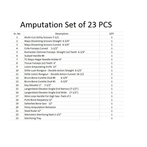 Instrument de chirurgie Ensemble d'instruments d'amputation en acier inoxydable pour des performances durables et fiables dans les chirurgies chirurgicales - Product Image 1