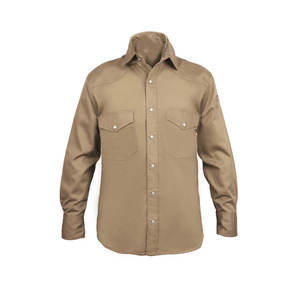 Camisa de soldadura de algodón FR duradera para uso industrial Camisa de soldadura ligera con cierre frontal a presión - Product Image 1