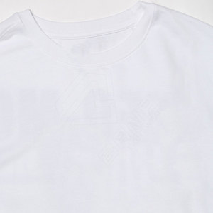 Vente de gros T-shirts col O Chemise grise surdimensionnée Hip Hop T-shirt uni à coupe ample 100% coton avec logo imprimé personnalisé pour hommes - Product Image 5