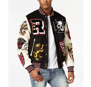 Chaqueta de béisbol de lana de estilo callejero para hombre, soporte de invierno XS, con capucha, informal, con botón, logotipo bordado, estilo de calle - Product Image 2