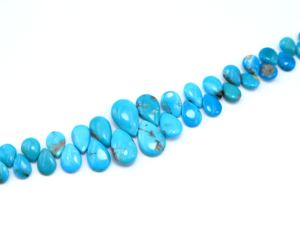 Cuentas naturales de Arizona, turquesa, pera lisa, forma de lágrima, cuentas de piedras preciosas turquesas, tamaño de 6 pulgadas disponibles - Product Image 1