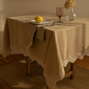 Biểu Tượng Tùy Chỉnh 100% Pháp Linen Khăn Ăn Với Thêu Vỏ Sò Thiết Kế Nhà Hàng Tablecover Khăn Ăn Sử Dụng Cho Phòng Khách - Product Image 1