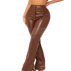 Vente directe d'usine nouveau Style de qualité supérieure pantalons en cuir pour femmes taille moyenne devant plat hiver adapté fabriqué au Pakistan - Product Image 2