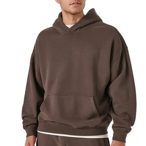 Sudadera con capucha para hombre, diseño básico, tejido mezclado de algodón, sudadera OEM para ropa informal, moda callejera de invierno - Product Image 2