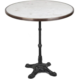 Mesa Auxiliar de Estilo Antiguo con Pedestal de Hierro Blanco Desgastado, de Primera Calidad para Sala de Estar, Precio Razonable - Product Image 3