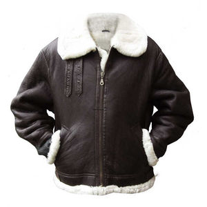 Chaqueta Clásica B3 Bomber de Piel de Oveja Auténtica al por Mayor |   Chaqueta de Piloto de Cuero de Oveja Auténtico |   Chaqueta de Aviador Cálida para Invierno OEM - Product Image 1
