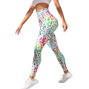 Pantalones de yoga deportivos informales de alta calidad para mujer, mallas transpirables ligeras sin costuras para entrenamiento, cintura con logotipo para uso en el gimnasio - Product Image 1