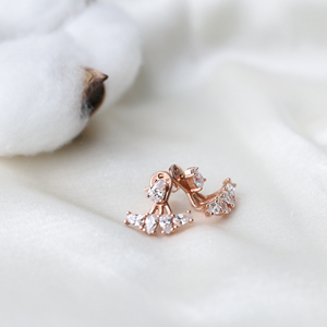 Clear Zircon Stone Pear Shape Two Earring Design Trendy Dainty Turkish Venta al por mayor Handcrafted 925 Sterling Jewelry - Product Image 4