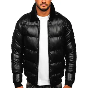 Autumn and winter men's standing collar Polyester-padded coat plus size jacket plus thick coat new model jacket