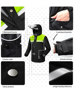 Combinaison de pluie unisexe pour hommes en nylon de haute qualité avec revêtement en PVC Oxford anti-tempête imperméable et réutilisable - Product Image 3