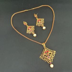 Kriaa Conjunto de Joyería Fina Chapado en Oro Rosa Meenakari - Product Image 1