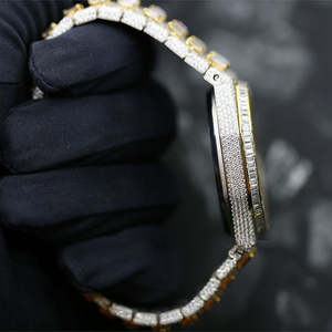 Personalizado VVS Baguette Moissanite Acero inoxidable Mecánico Automático Iced Out Diamond Reloj de pulsera Hip Hop Bling Hombres Moda - Product Image 2