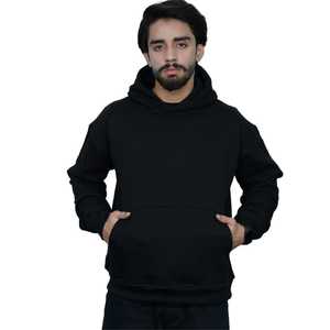Sweat à capuche surdimensionné pour hommes, pulls décontractés en molleton noir doux, streetwear pour un confort quotidien - Product Image 1