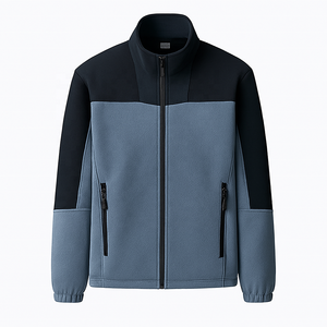 Veste polaire chaude en gros Veste de sport de plein air unie avec poche zippée pour hommes - Product Image 5