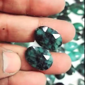 63 pares de rubí Esmeralda Natural 17-21mm tamaño libre ovalado corte Rosa cabujón elegante 1067 Cts lote espalda plana piedras preciosas sueltas para joyería - Product Image 2
