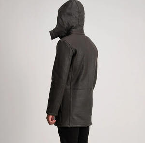 Veste bomber en cuir de haute qualité avec logo personnalisé de la meilleure qualité, col montant surdimensionné, imperméable et respirante pour hommes - Product Image 5