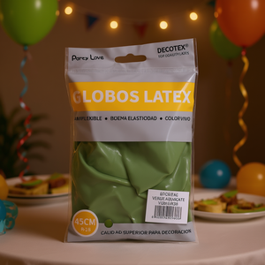 Palloncini in Lattice Decotex 45cm Verde Avocado, Confezione da 6 Pezzi per Decorazioni Festa - Product Image 3