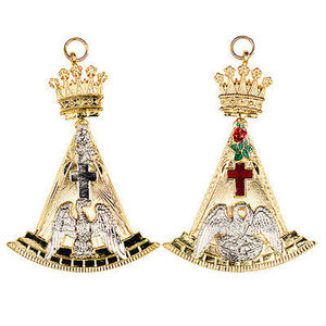 YELLOW GOLD & ENAMEL FRATERNAL MASONIC JEWEL MEDAL REGALIA - Product Image 3