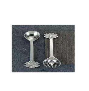 Nouveau décoratif en acier inoxydable argent salade serveur longue paille Style laiton à la main poignée vaisselle salade serveur ensemble - Product Image 4