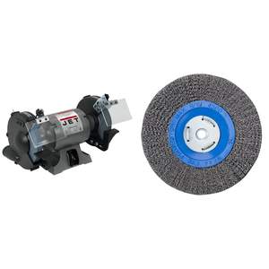 เครื่องเจียรแบบตั้งโต๊ะอุตสาหกรรม ขนาด 8 นิ้ว 1 แรงม้า 115 โวลต์ 1 เฟส พร้อมล้อลวดเหล็กกล้าคาร์บอนสำหรับเจียรไฟฟ้า - Product Image 6