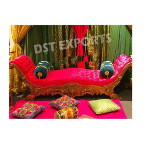 Canapé italien de mariage luxueux pour mariage en gros concepteur de mariage royal siège d'amour italien Maharja mariage canapé italien rouge - Product Image 4