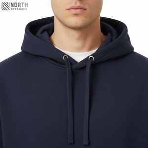 Manga larga Diseño en blanco Streetwear Sudaderas con capucha de peso pesado Unisex 100% Sudadera con capucha de algodón Sudaderas con capucha reversibles Hombre - Product Image 4