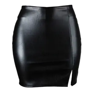 2023 Top Quality Your Logo Women Fashion Leather Skirt Best Design Wholesale Price Leather Skirt