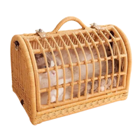 Cage de transport pour animaux de compagnie en rotin naturel de haute qualité, écologique, pour petits animaux, utilisation extérieure, vente en gros d'usine au Vietnam, rectangulaire