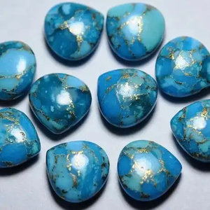 Turquesa Azul Natural de 12 mm, Cabujón Liso en Forma de Corazón, Piedra Preciosa Suelta al por Mayor, Hecha a Mano para la Fabricación de Joyas con Envío Gratuito - Product Image 1