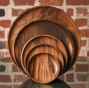 Platos de madera ecológicos para servir, producto de gran demanda, platos de madera para servir seguros para bodas, fiestas, hogares, hoteles y restaurantes - Product Image 1