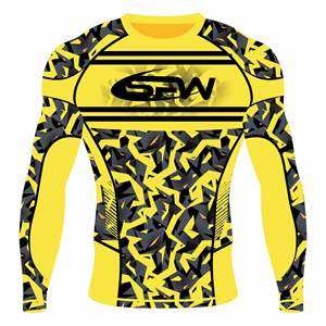 เสื้อรัดกล้ามเนื้อแขนยาวพิมพ์โลโก้เองสำหรับผู้ชาย เหมาะสำหรับ MMA BJJ เล่นเซิร์ฟ ป้องกันรังสียูวี ออกกำลังกายในยิม - Product Image 3