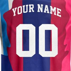 Maillots de football personnalisés multicolores imprimés avec les noms et les numéros des joueurs, 100% polyester, tissu en maille, col rond - Product Image 5