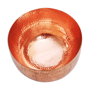 Ensemble de deux collations de couleur or rose et bol de service à soupe bol en cuivre de haute qualité fait à la main pour la décoration de mariage - Product Image 4