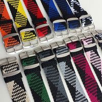 Bracelet unisexe classique F18 jaune fluo 18 mm en tissu Perlon, acier inoxydable, résistant à l'eau, professionnel, réglable, respirant, souple