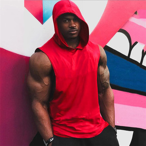 Wholesale Men Bodybuilding Stringer Tank Top <b>Hoodie</b> Custom Workout <b>Sleeveless</b> Muscle Shirt Cut Off Fitness Gym Tank Tops - Product Image 5