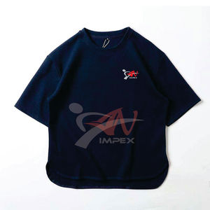 เสื้อยืดทรงกล่องผ้าถักเนื้อหนา 350 GSM ของ VManufacturer สำหรับผู้ชาย ทรงหลวม ไหล่ตก ตัดสั้น ทรงโอเวอร์ไซส์ ผ้าถักเนื้อหนัก สำหรับใส่เป็นทางการ - Product Image 1