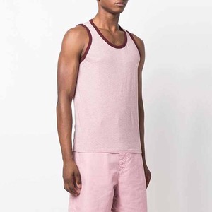 100% coton garniture contrastée Logo personnalisé débardeurs vêtements pour hommes grande taille pas cher prix été Fitness vêtements de sport hommes débardeurs - Product Image 2