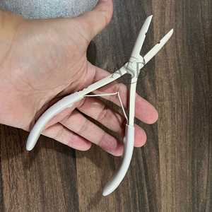 Single Hol Nude Beige Pliers With Matching Foam Grip For Comfortable Hold Hair <b>Extension</b> Pliers Stainless Steel OEM - Product Image 3