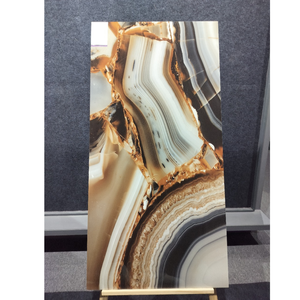 กระเบื้องปูพื้นพอร์ซเลนเคลือบเงา600X1200MM การตกแต่งภายในที่หรูหรามันวาวสูงกระเบื้องบุผนัง - Product Image 2