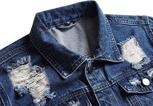 Trendy Women's <b>Denim</b> <b>Jacket</b> with Custom Logo Distressed Look Cozy Fur Trim and Crystal Lace for Winter - Product Image 6
