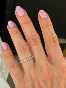 Anillo de boda de diamantes de 7 piedras, 0.30Ct, anillo de 7 piedras, anillo de bodas de diamantes, juego de pavé de oro blanco de 10K, anillo apilable, anillo de aniversario - Product Image 2