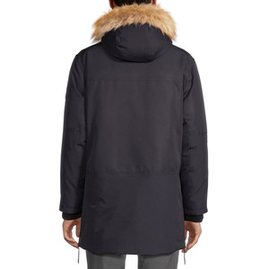 Parka respirante, veste longue de haute qualité, unisexe, doublée en polaire, imperméable, avec couleurs unies, capuche en fourrure, parka pour homme - Product Image 2