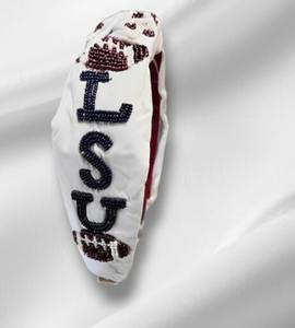 Wholesale Beaded Purse Gameday Beaded <b>Headband</b> for Women Fabric Glitter <b>Headband</b> Girs Hair Accessories - Product Image 1