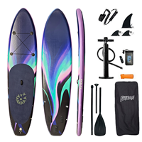Planche de SUP gonflable de 11'6'' ultra-légère de 8,5 kg, planche de paddle gonflable avec sangles de transport/tapis EVA, capacité de 155 kg pour le surf et la pêche