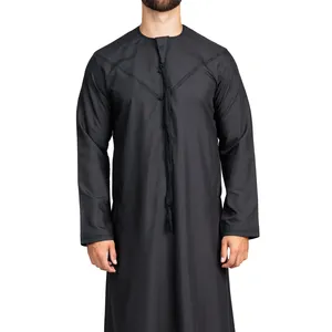 Turkish arabic style thobe Muslim Islamic Clothing Men's Jubah Style thobe Prayer Full Custom Casual Dress custom tussle