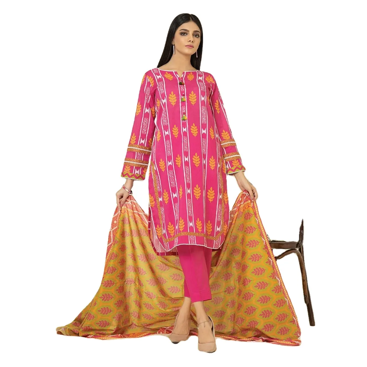 Shalwar kameez-Camiseta de calidad prémium para mujer, diseño paquistaní, informal, color personalizado, la mejor calidad de costura, 2022