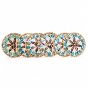 Sous-verre en nacre style bohème, tressé en rotin, fabriqué au Vietnam, pour table à manger et décoration intérieure, vente en gros à l'exportation - Product Image 2