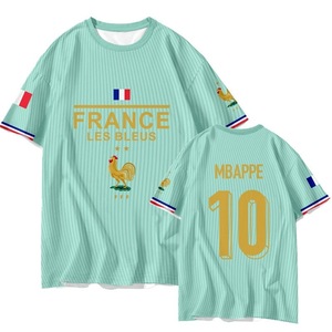 Maillot de football de l'équipe nationale de <span class=keywords><strong>France</strong></span> Mbappé 2026, impression 3D sublimée, t-shirt de football à manches courtes à séchage rapide, personnalisé - Product Image 6