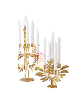 Porte-bougie de dernière génération, finition dorée, très vendu, décoration de table pour la maison, l'hôtel, les mariages et les fêtes, candélabre - Product Image 1