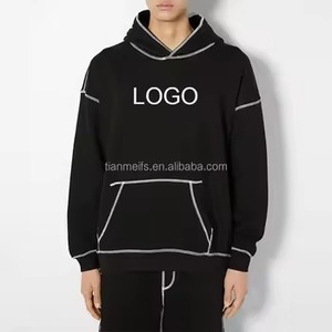 La mejor calidad 330gsm Logo personalizado impreso invierno hombres mujeres Unisex Color puro algodón hombres sudaderas con capucha - Product Image 6